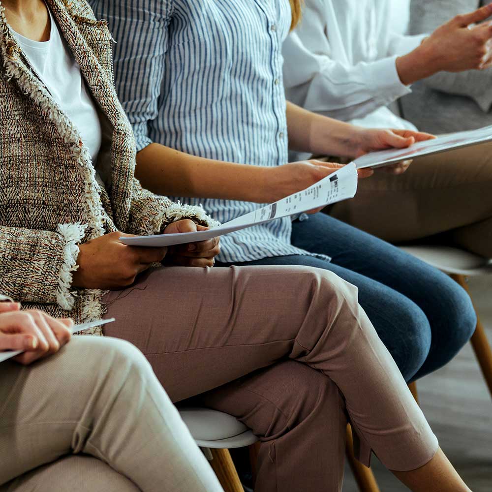 Group of people waiting for a job interview